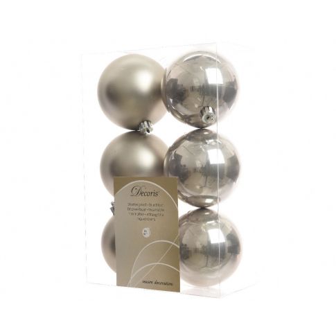 Palline di natale 6 pezzi lino naturale 8cm diametro Kaemingk Palline di natale 6 pezzi lino naturale 8cm diametro Kaemingk